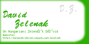 david zelenak business card